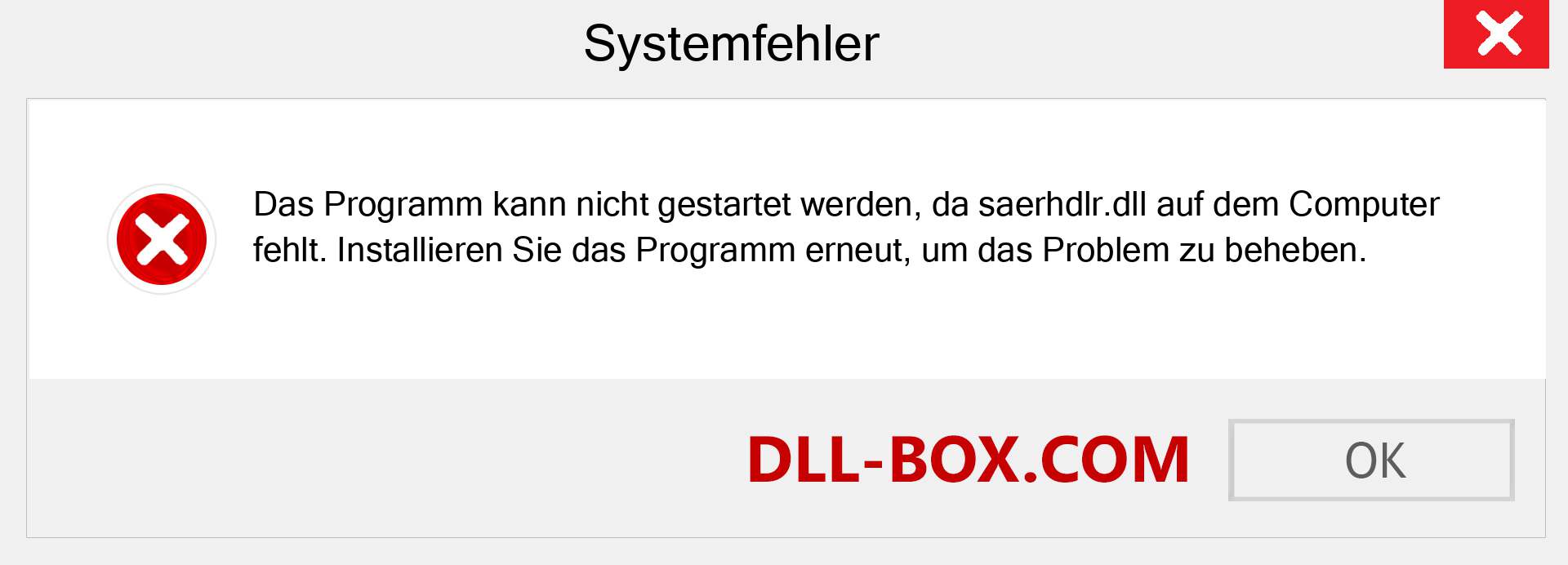 saerhdlr.dll-Datei fehlt?. Download für Windows 7, 8, 10 - Fix saerhdlr dll Missing Error unter Windows, Fotos, Bildern